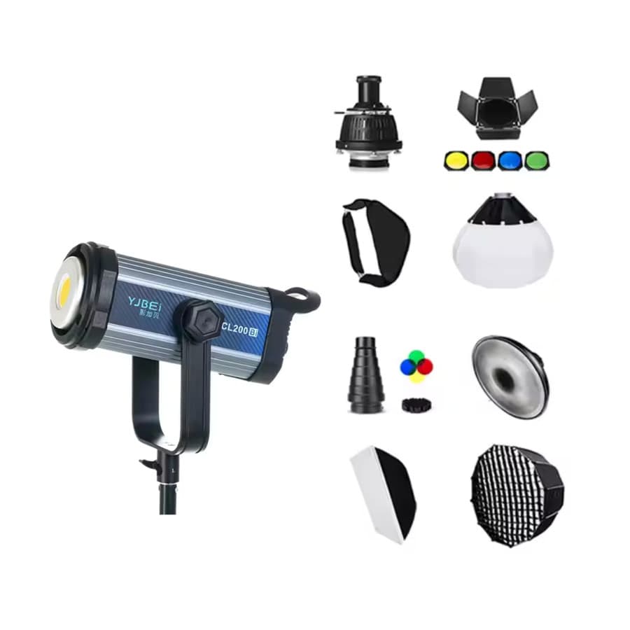کیت حرفه ای ویدیو لایت YJBEI CL-200 با سافت باکس و پایه F-kit14 — تصویر ۵