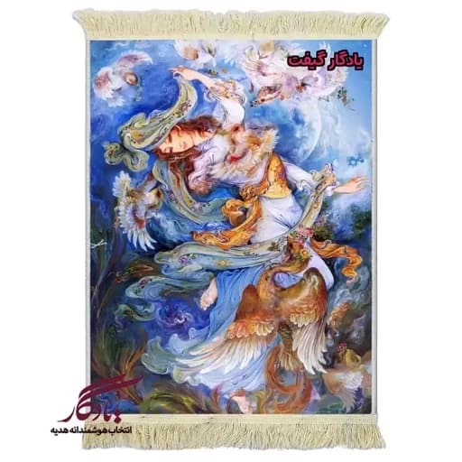 تابلو فرش ماشینی طرح مینیاتور الهه آسمان کد mi32 - 50.100 سایز 10050