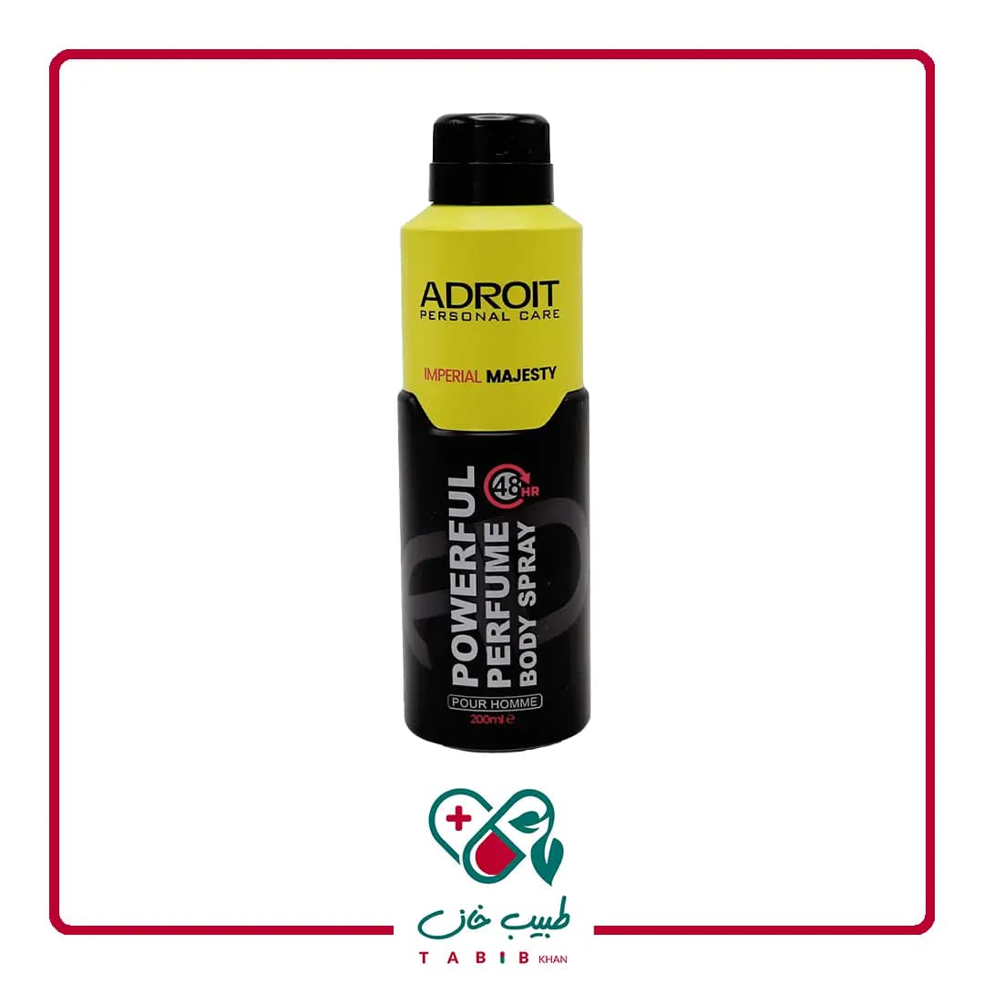 اسپری بدن ادرویت ایمپریال مجستی ویژه آقایان 200 میلی لیتری/Adroit imperial majesty Powerful Perfume Body Spray For Men 200 Ml