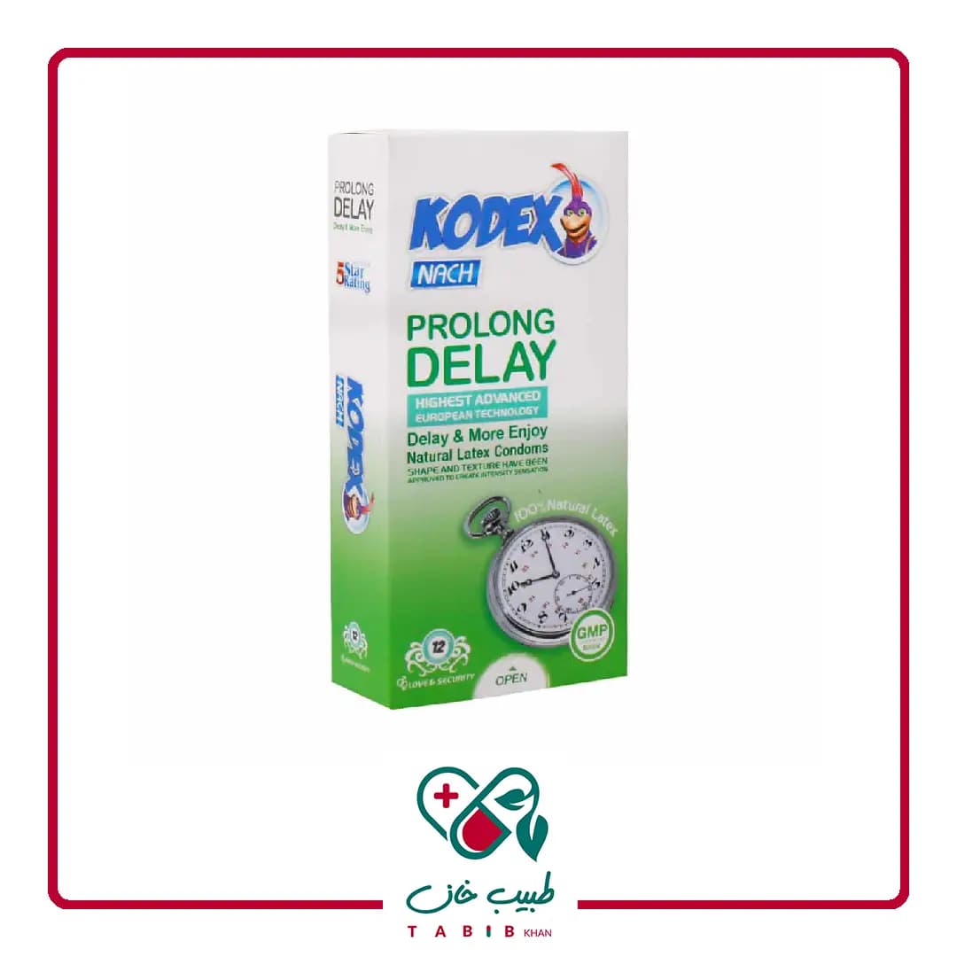 کاندوم تاخیری کدکس مدل پرولانگ دیلی 12عددی/Nachkodex Prolong Delay Condoms