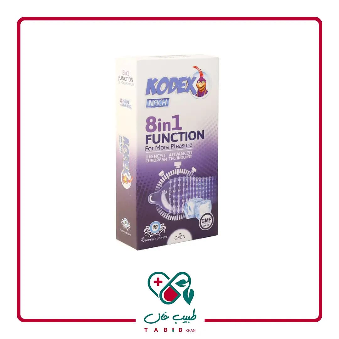 کاندوم تاخیری 8 در 1 فانکشن کدکس 10 عددی/Kodex 8 In 1 Function Condoms 10 Pcs
