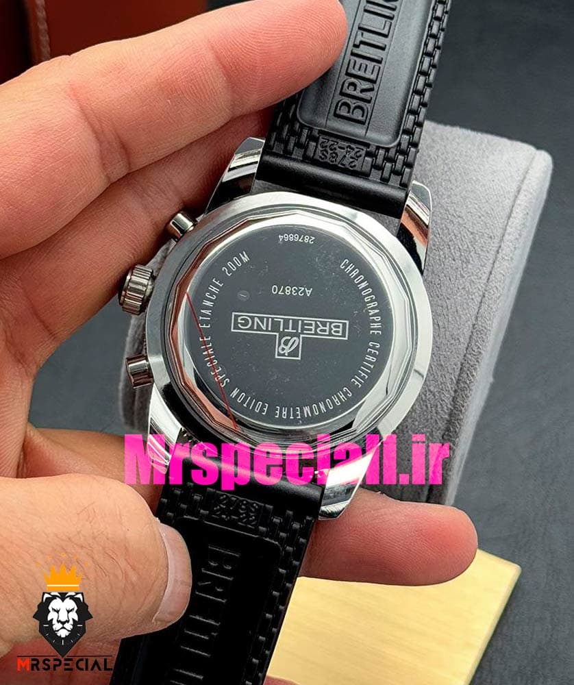 ساعت برایتلینگ مردانه کرنوگراف بند رابر مشکی صفحه مشکی Breitling Super Ocean 020961 — تصویر ۴