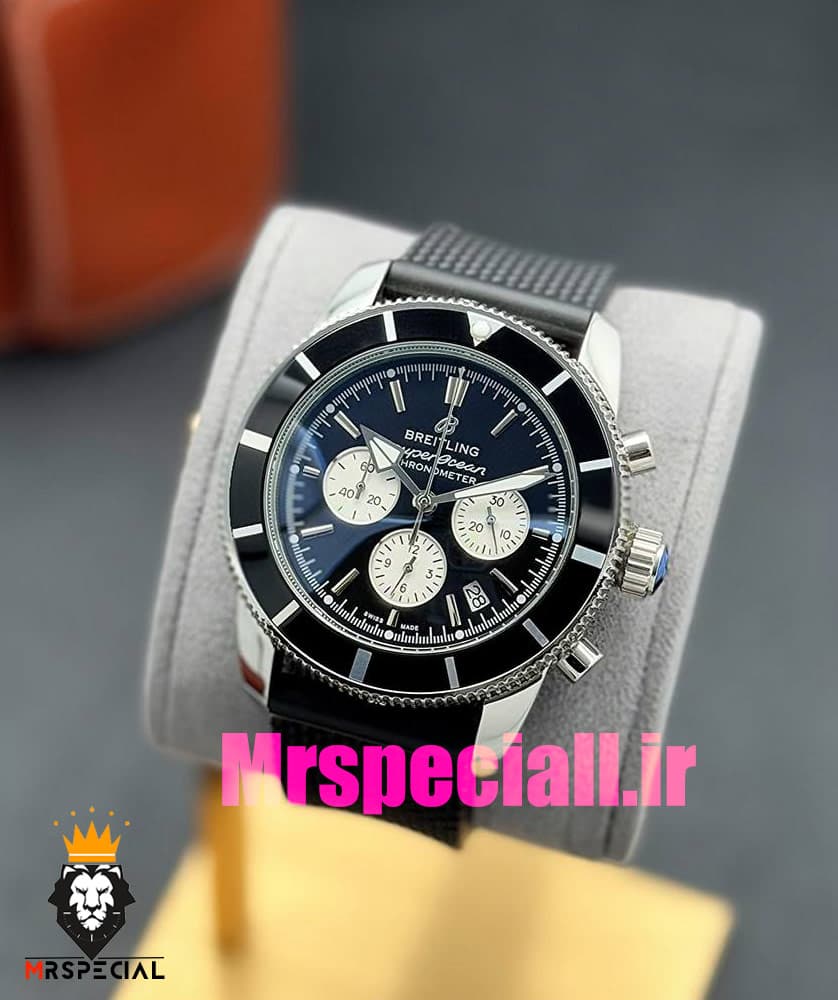 ساعت برایتلینگ مردانه کرنوگراف بند رابر مشکی صفحه مشکی Breitling Super Ocean 020961 — تصویر ۳