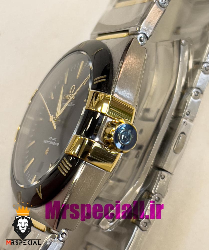 ساعت امگا مردانه مدل کانسلیشن دو رنگ طلایی صفحه مشکی OMEGA Constllation Co-Axial 020950 — تصویر ۶