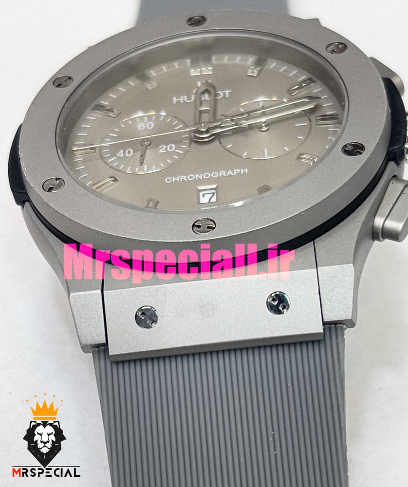 ساعت هابلوت مردانه بیگ بنگ کرنوگراف بند رابر طوسی صفحه طوسی 020905 HUBLOT BIG BANG — تصویر ۵