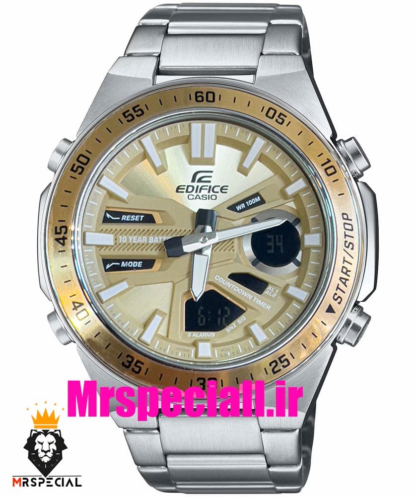 ساعت کاسیو ادیفایس مردانه استیل کرنوگراف صفحه طلایی Casio Edifice 020900 — تصویر ۸