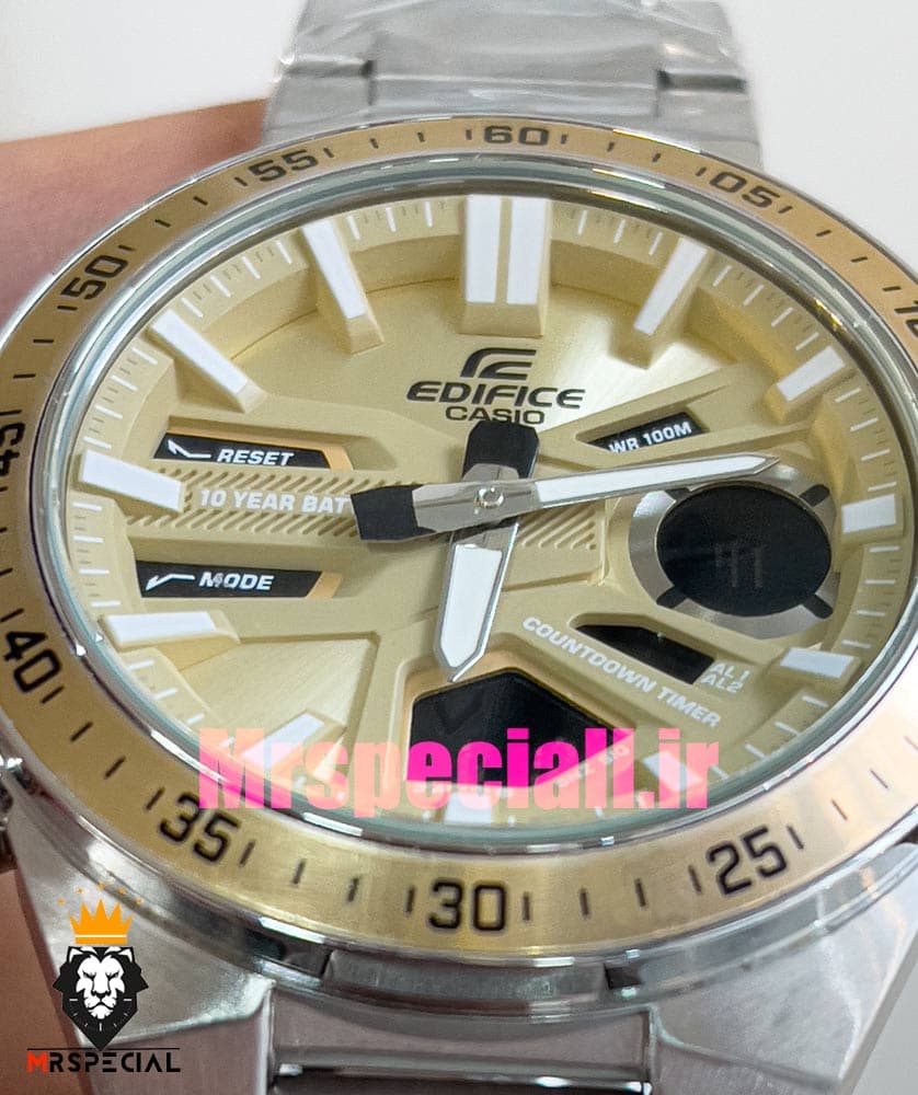 ساعت کاسیو ادیفایس مردانه استیل کرنوگراف صفحه طلایی Casio Edifice 020900 — تصویر ۵