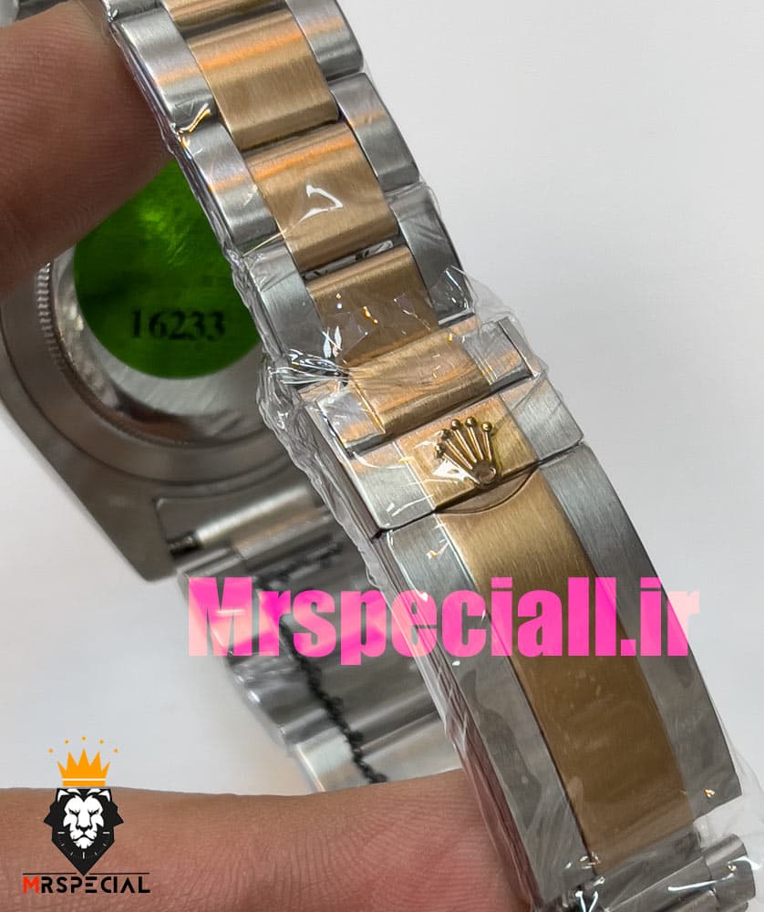 ساعت رولکس مردانه مدل دیت جاست اتوماتیک دورنگ رزگلد صفحه سفید 020881 ROLEX DATEJUST — تصویر ۸