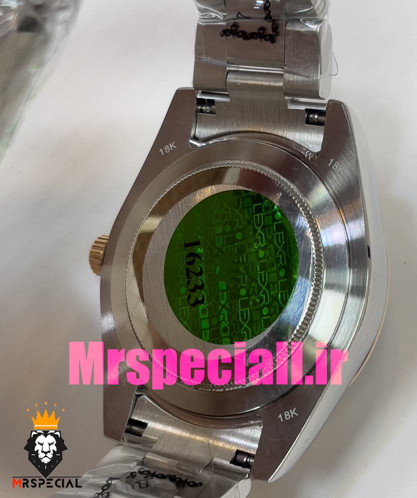 ساعت رولکس مردانه مدل دیت جاست اتوماتیک دورنگ رزگلد صفحه سفید 020881 ROLEX DATEJUST — تصویر ۷