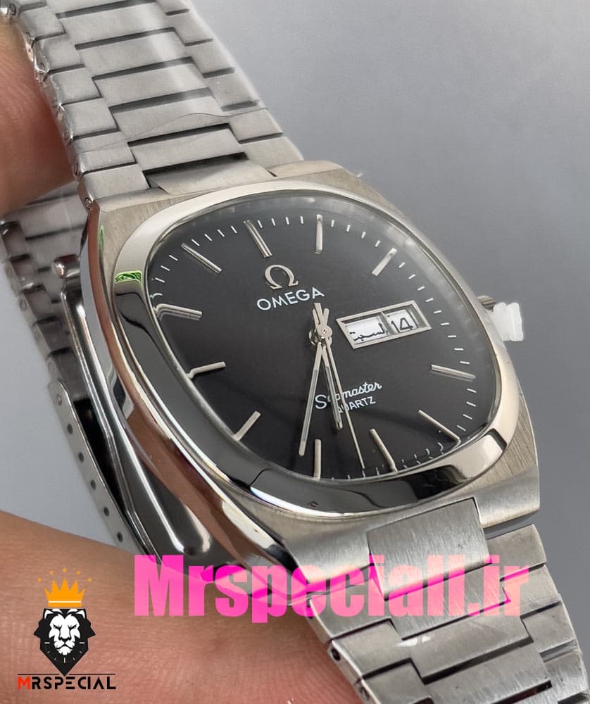 ساعت امگا سیمستر کوارتز استیل صفحه مشکی OMEGA SEAMASTER 020871 — تصویر ۴