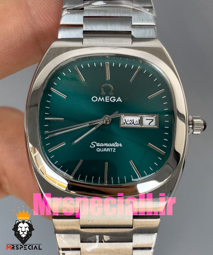 ساعت امگا سیمستر کوارتز استیل صفحه سبز کله غازی OMEGA SEAMASTER 020870 — تصویر ۱۰