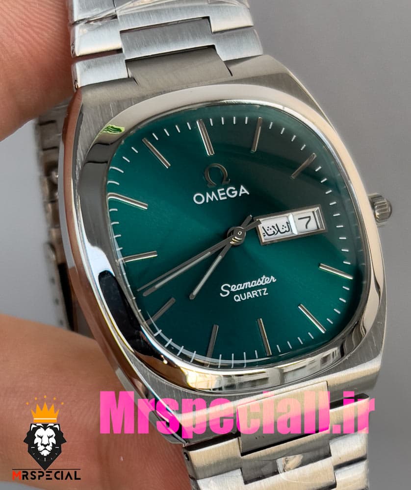 ساعت امگا سیمستر کوارتز استیل صفحه سبز کله غازی OMEGA SEAMASTER 020870 — تصویر ۴