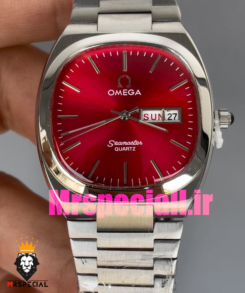ساعت امگا سیمستر کوارتز استیل صفحه قرمز OMEGA SEAMASTER 020869 — تصویر ۱۰