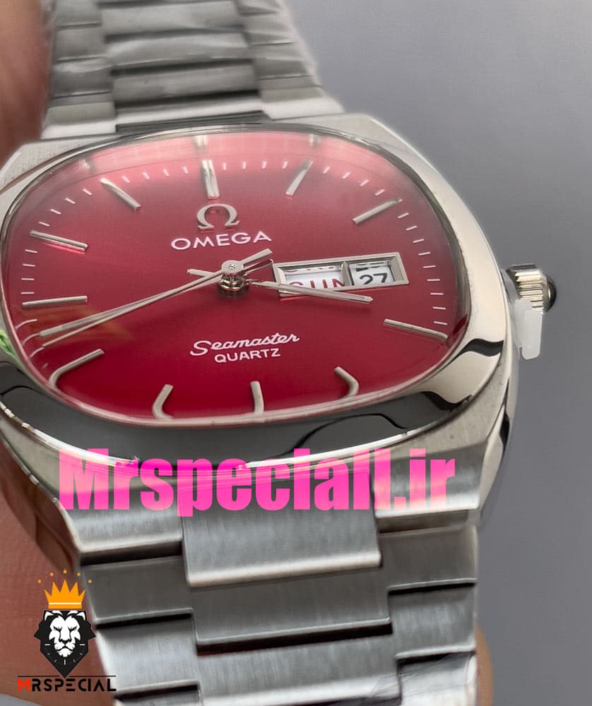 ساعت امگا سیمستر کوارتز استیل صفحه قرمز OMEGA SEAMASTER 020869 — تصویر ۱۲
