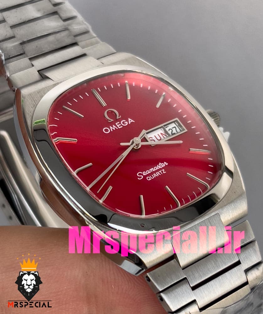 ساعت امگا سیمستر کوارتز استیل صفحه قرمز OMEGA SEAMASTER 020869 — تصویر ۱۱
