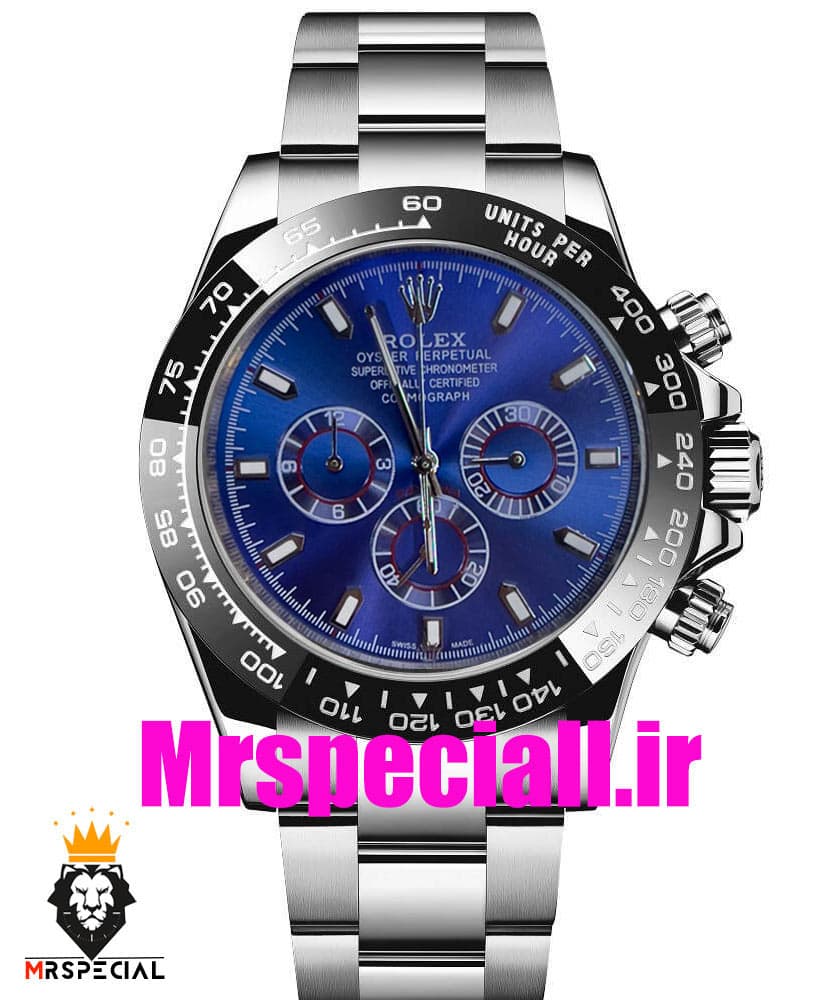ساعت رولکس مردانه مدل دیتونا کرنوگراف استیل صفحه ابی 020858 ROLEX DAYTONA