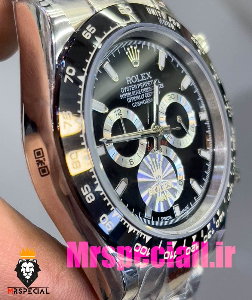 ساعت رولکس مردانه مدل دیتونا اتوماتیک استیل صفحه مشکی 020857 ROLEX DAYTONA — تصویر ۱۱