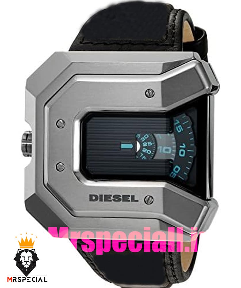 ساعت دیزل مردانه کنتوری چهارگوش بند چرم صفحه مشکی Diesel 020854 — تصویر ۱۰