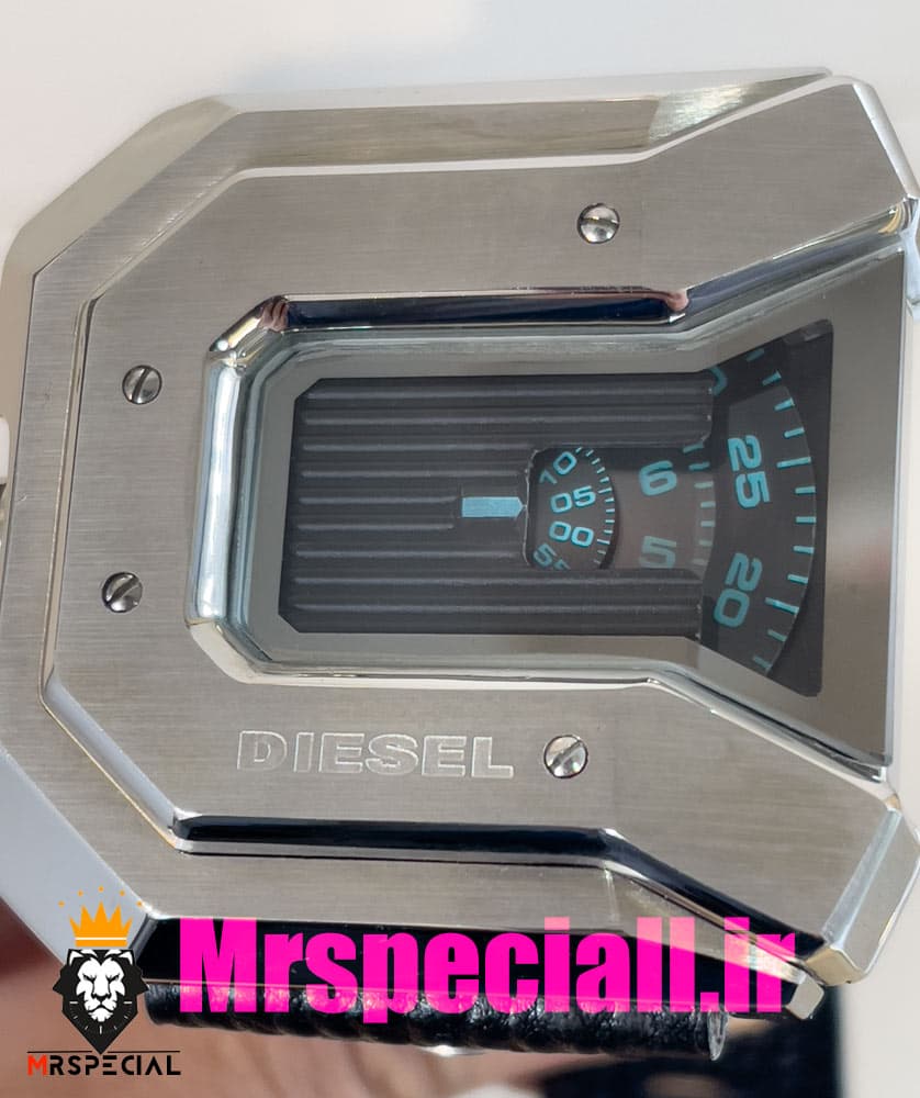 ساعت دیزل مردانه کنتوری چهارگوش بند چرم صفحه مشکی Diesel 020854 — تصویر ۷