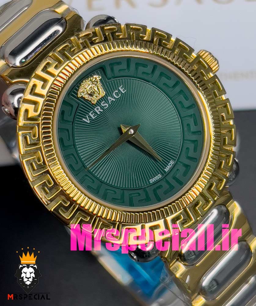 ساعت ورساچه زنانه کوارتز دورنگ طلایی صفحه سبز 020851 VERSACE — تصویر ۴
