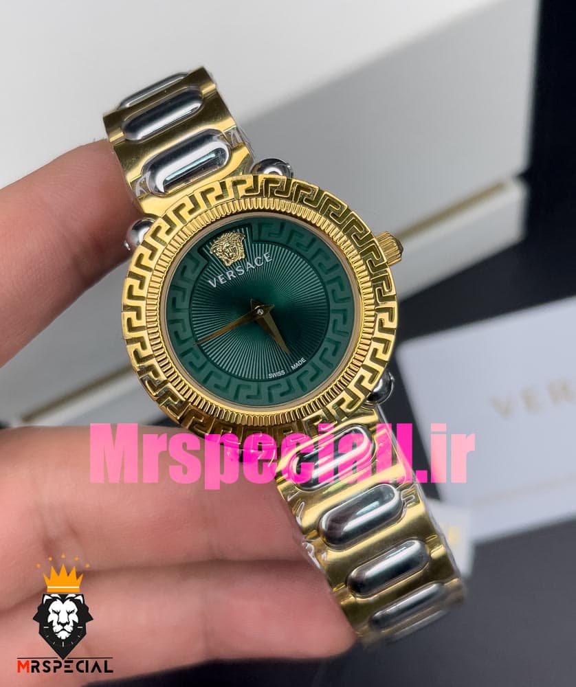 ساعت ورساچه زنانه کوارتز دورنگ طلایی صفحه سبز 020851 VERSACE — تصویر ۳