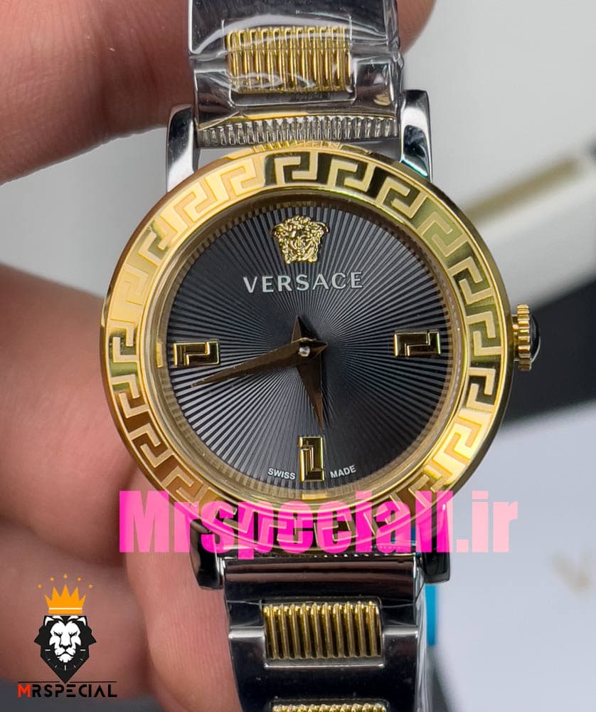 ساعت ورساچه زنانه کوارتز دورنگ طلایی صفحه طوسی 020847 VERSACE — تصویر ۱۲