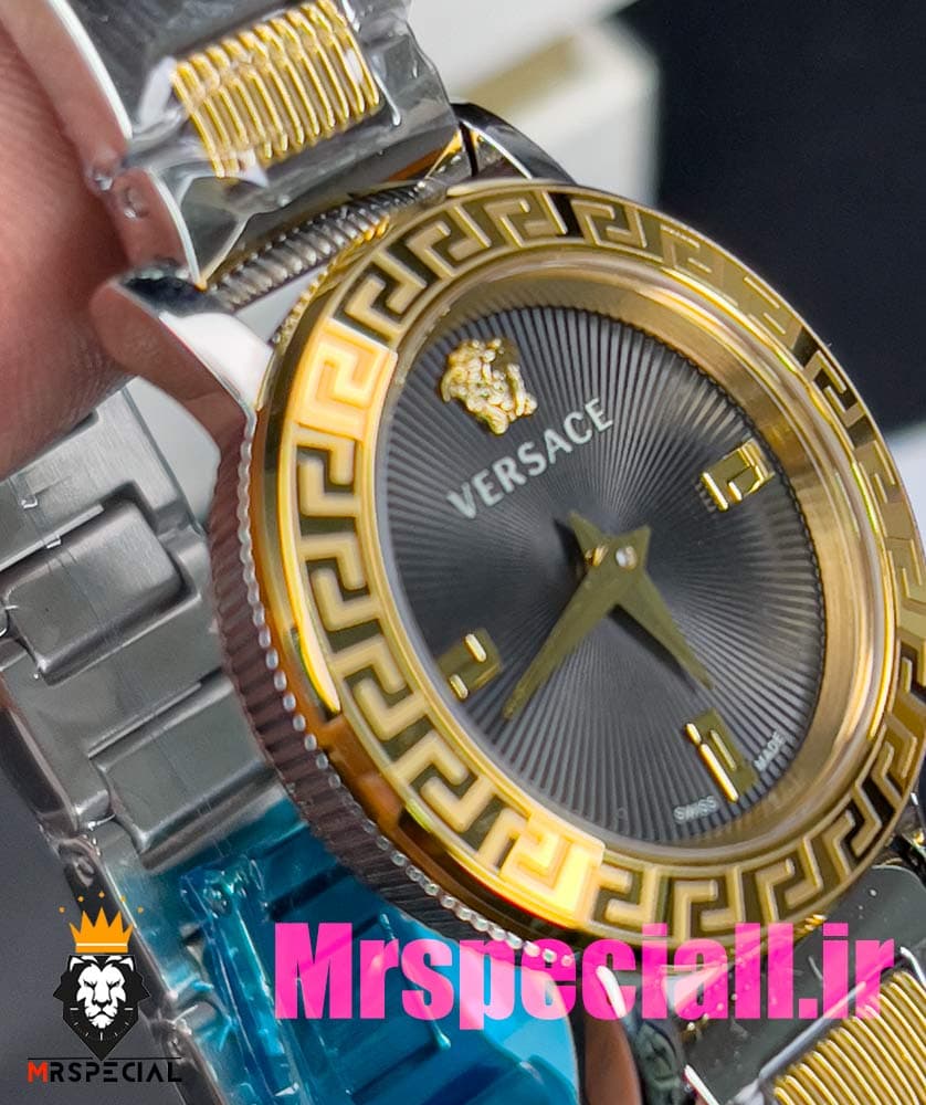 ساعت ورساچه زنانه کوارتز دورنگ طلایی صفحه طوسی 020847 VERSACE — تصویر ۵
