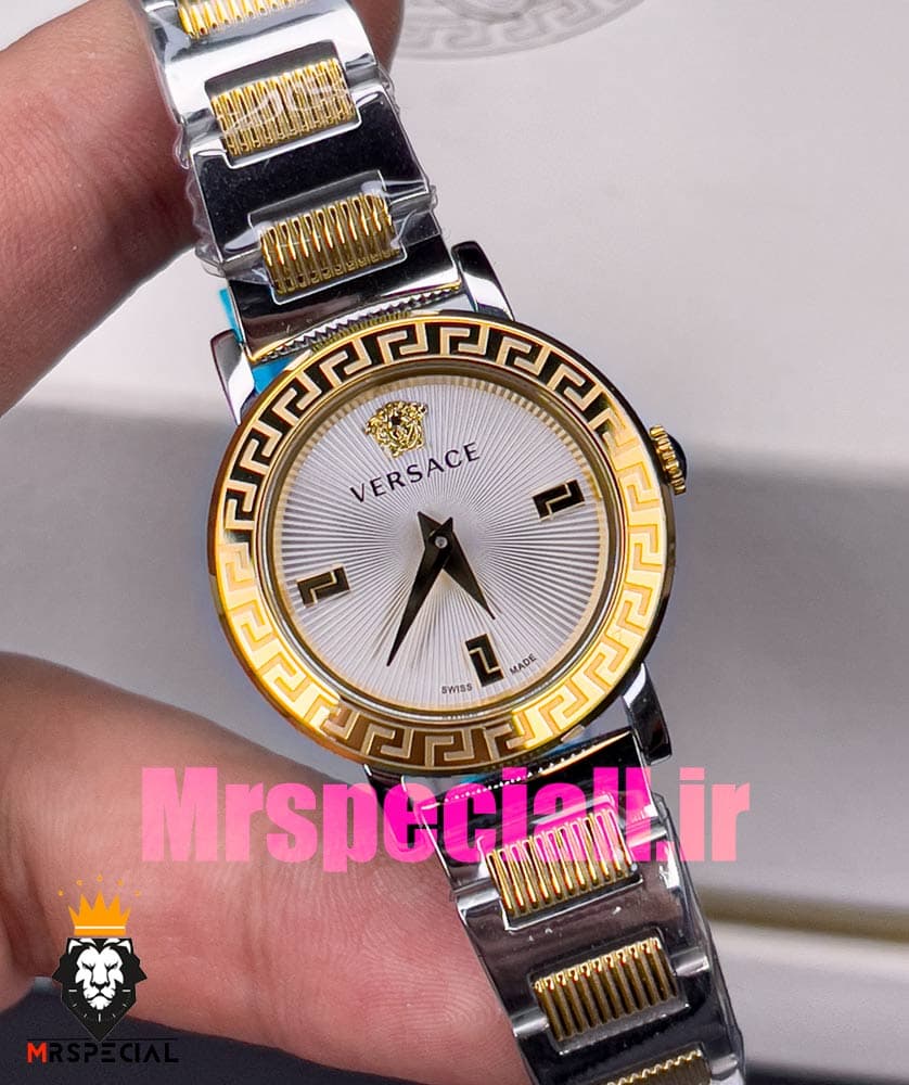 ساعت ورساچه زنانه کوارتز دورنگ طلایی صفحه سفید 020846 VERSACE — تصویر ۱۱