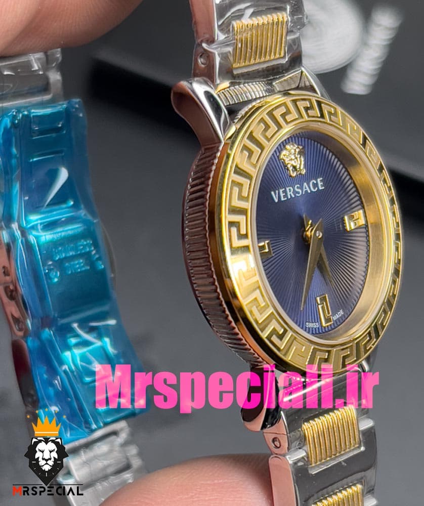 ساعت ورساچه زنانه کوارتز دورنگ طلایی صفحه ابی 020844 VERSACE — تصویر ۱۱