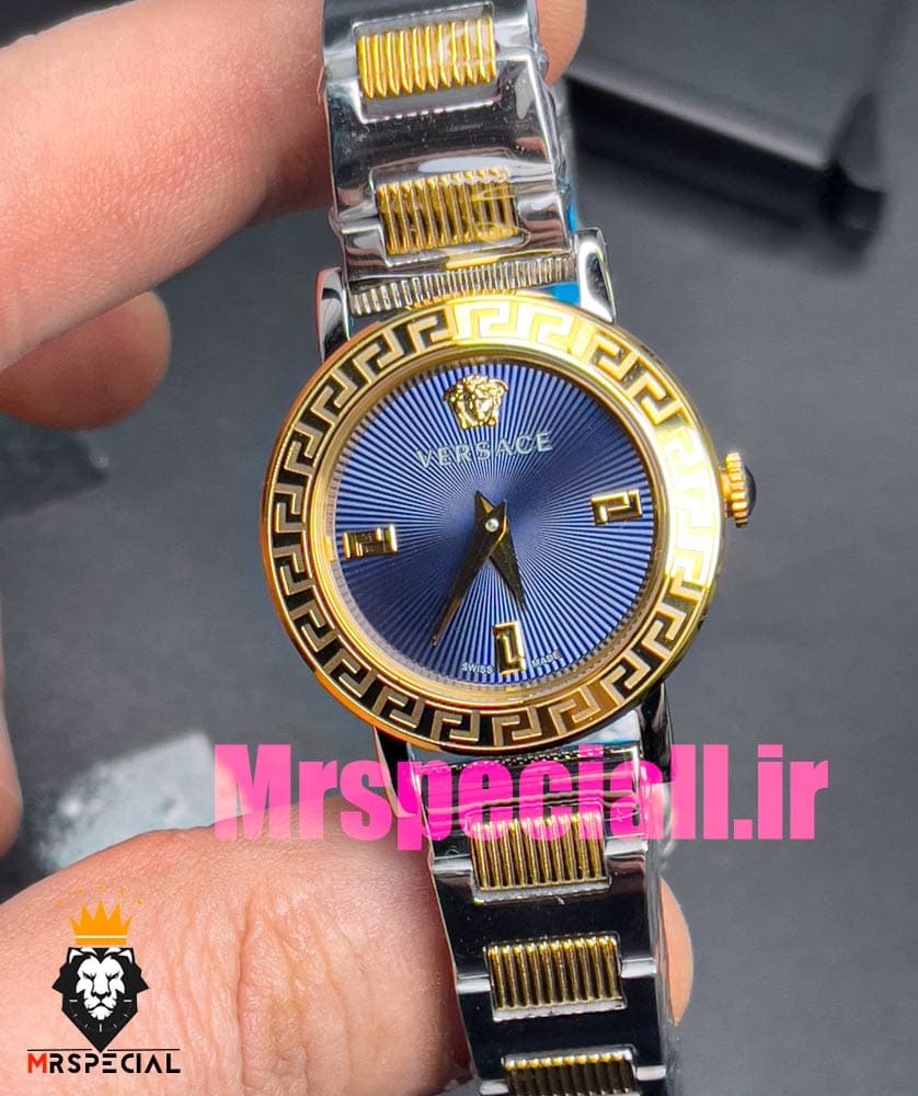 ساعت ورساچه زنانه کوارتز دورنگ طلایی صفحه ابی 020844 VERSACE — تصویر ۱۰