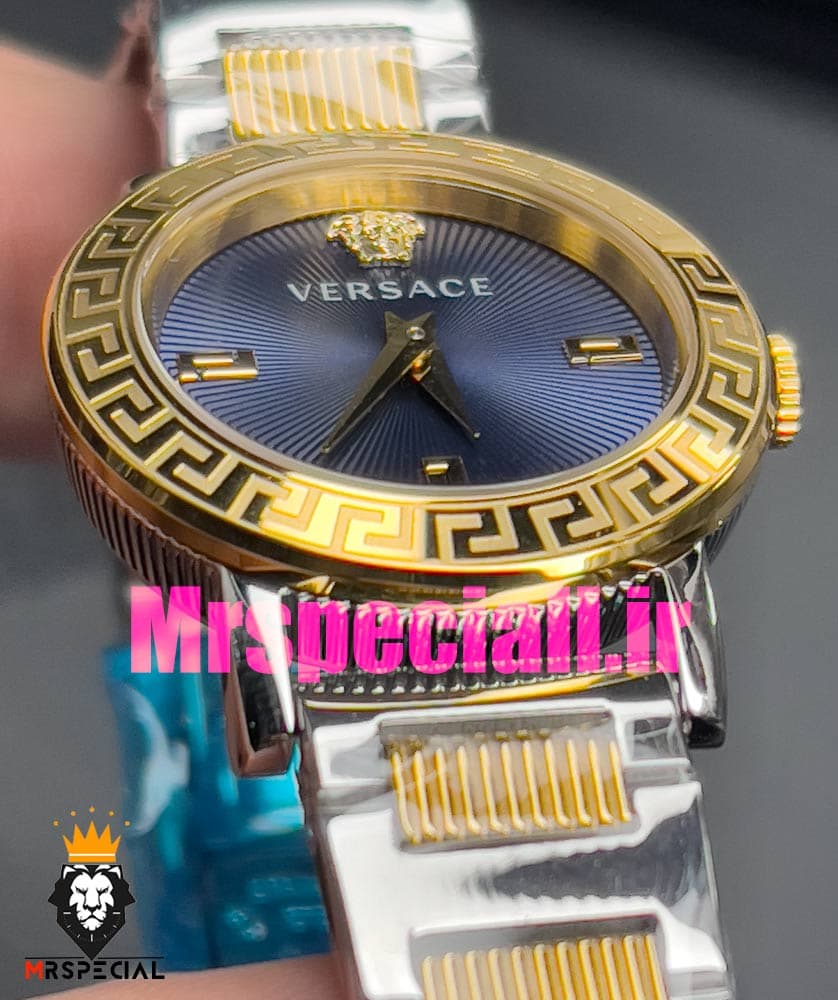 ساعت ورساچه زنانه کوارتز دورنگ طلایی صفحه ابی 020844 VERSACE — تصویر ۵