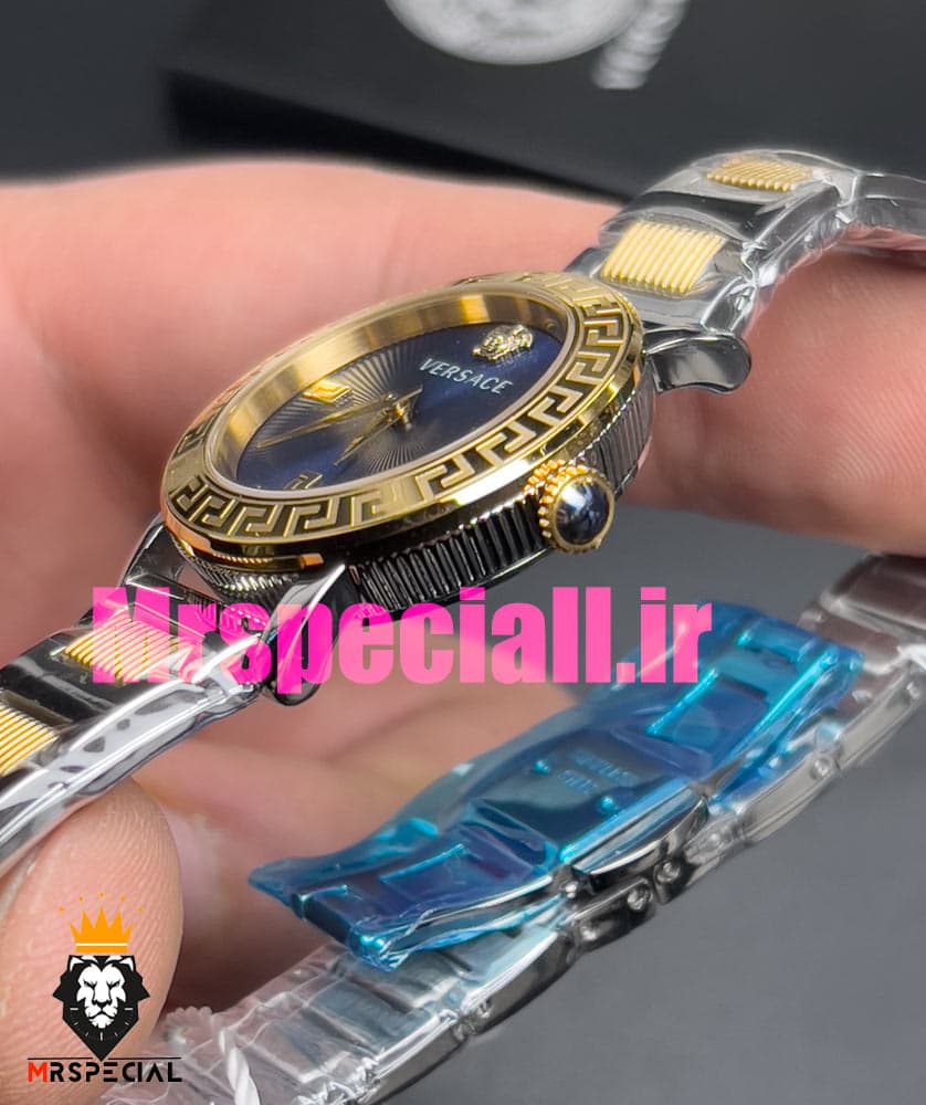 ساعت ورساچه زنانه کوارتز دورنگ طلایی صفحه ابی 020844 VERSACE — تصویر ۶