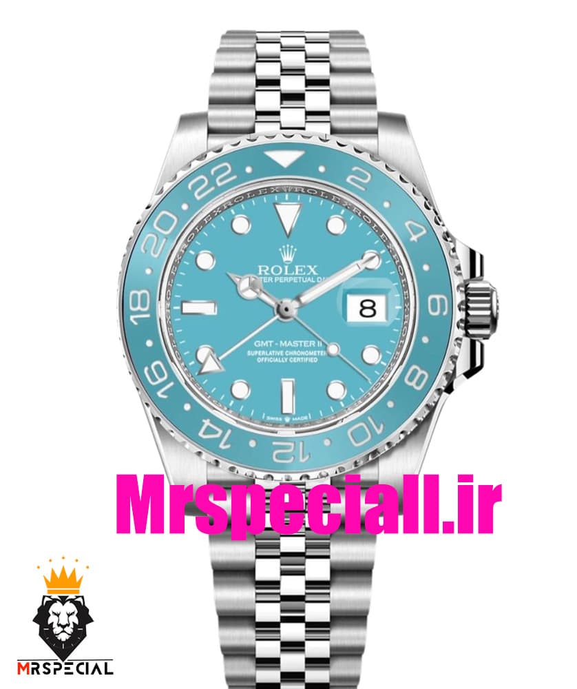 ساعت رولکس مردانه مدل جی ام تی مستر کوارتز استیل صفحه تیفانی 020839 ROLEX GMT MASTER — تصویر ۲