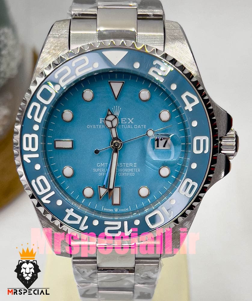 ساعت رولکس مردانه مدل جی ام تی مستر کوارتز استیل صفحه تیفانی 020838 ROLEX GMT MASTER — تصویر ۱۰