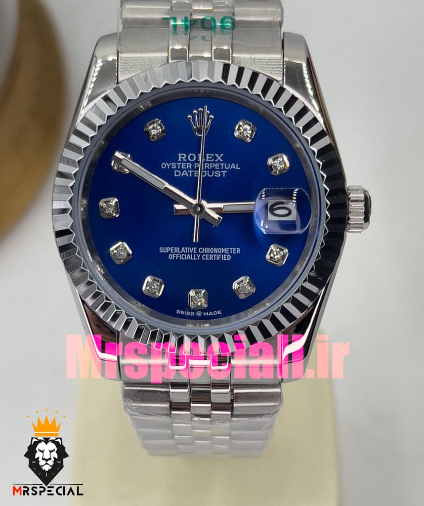 ساعت مردانه رولکس دیت جاست کوارتز استیل صفحه ابی 020835 ROLEX DATEJUST — تصویر ۳