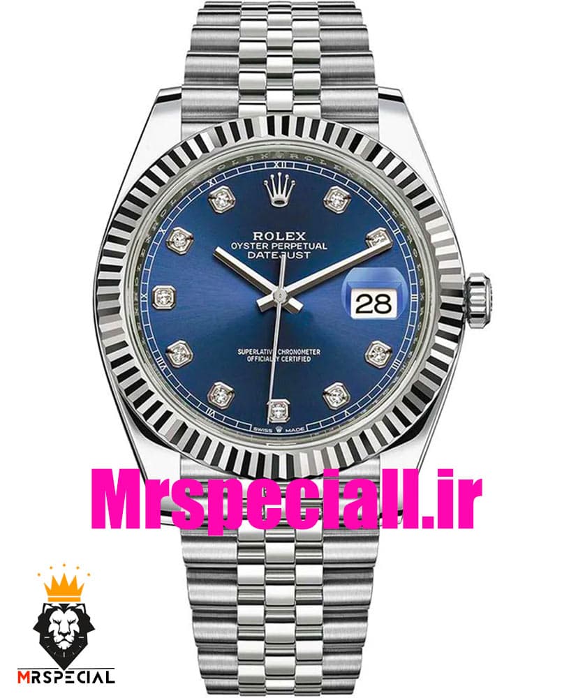 ساعت مردانه رولکس دیت جاست کوارتز استیل صفحه ابی 020835 ROLEX DATEJUST — تصویر ۲