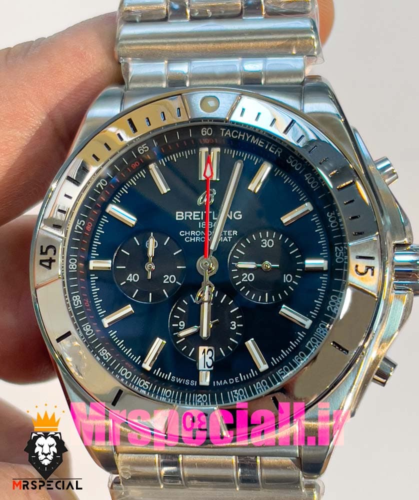 ساعت برایتلینگ مردانه بند استیل کرنوگراف صفحه ابی BREITLING chronomat 020822 — تصویر ۱۰