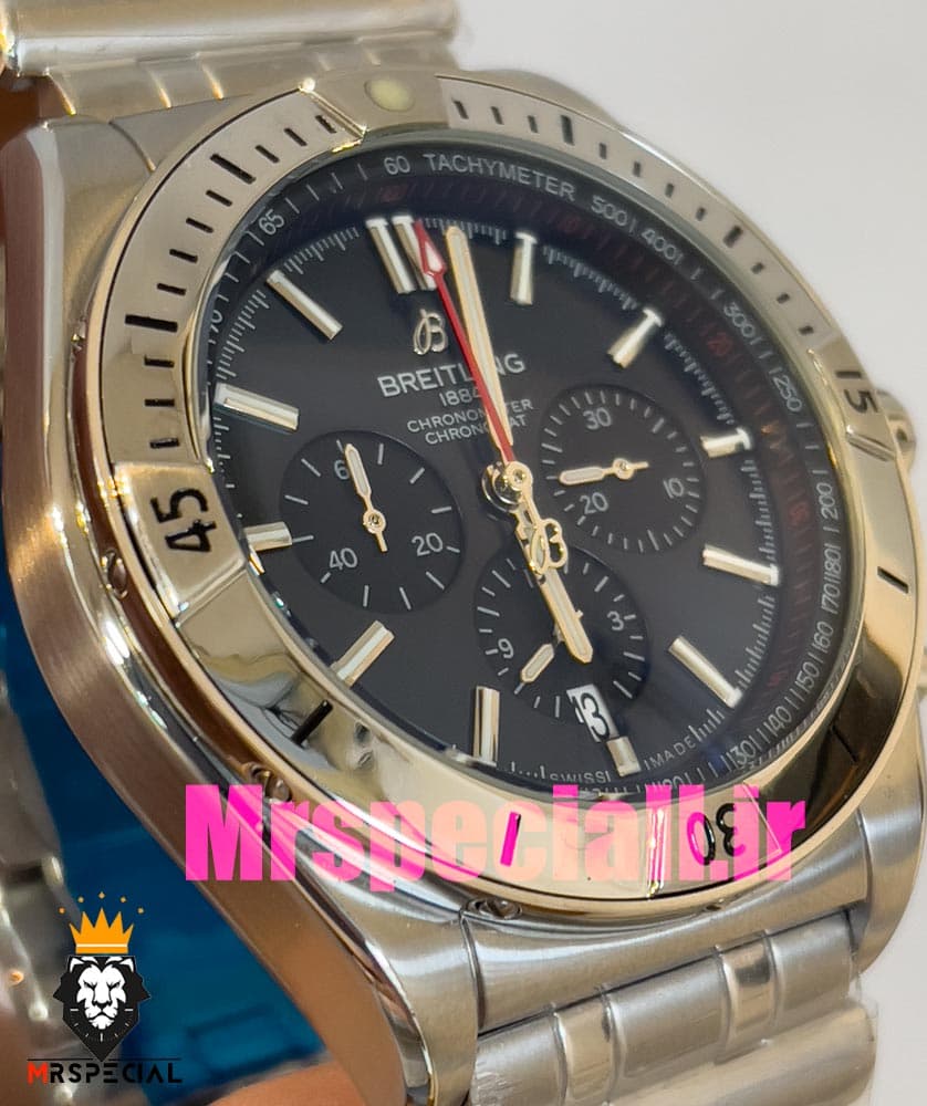ساعت برایتلینگ مردانه بند استیل کرنوگراف صفحه ابی BREITLING chronomat 020822 — تصویر ۱۱