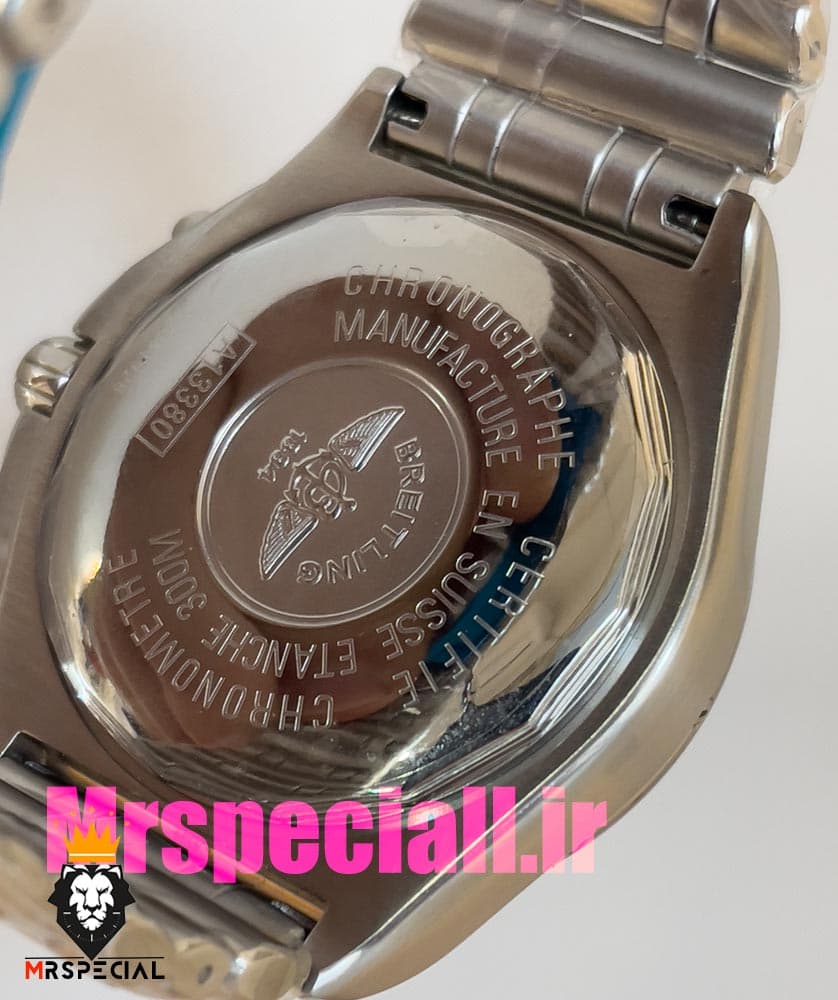 ساعت برایتلینگ مردانه بند استیل کرنوگراف صفحه ابی کاربنی BREITLING chronomat 020820 — تصویر ۷