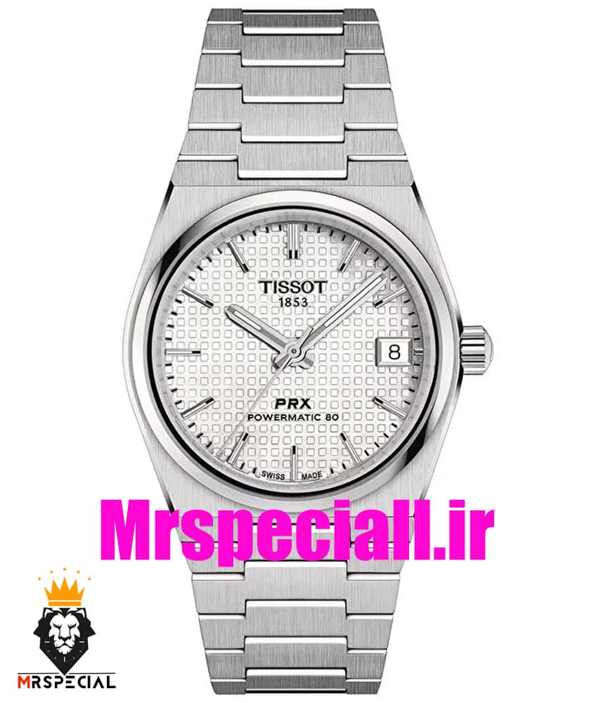 ساعت تیسوت مدل پی ار ایکس مردانه کوارتز استیل صفحه سفید 020799 TISSOT PRX — تصویر ۹