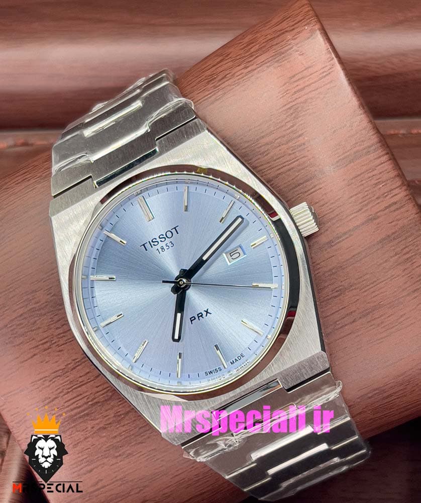 ساعت تیسوت مدل پی ار ایکس مردانه کوارتز استیل صفحه ابی 020796 TISSOT PRX — تصویر ۱۱