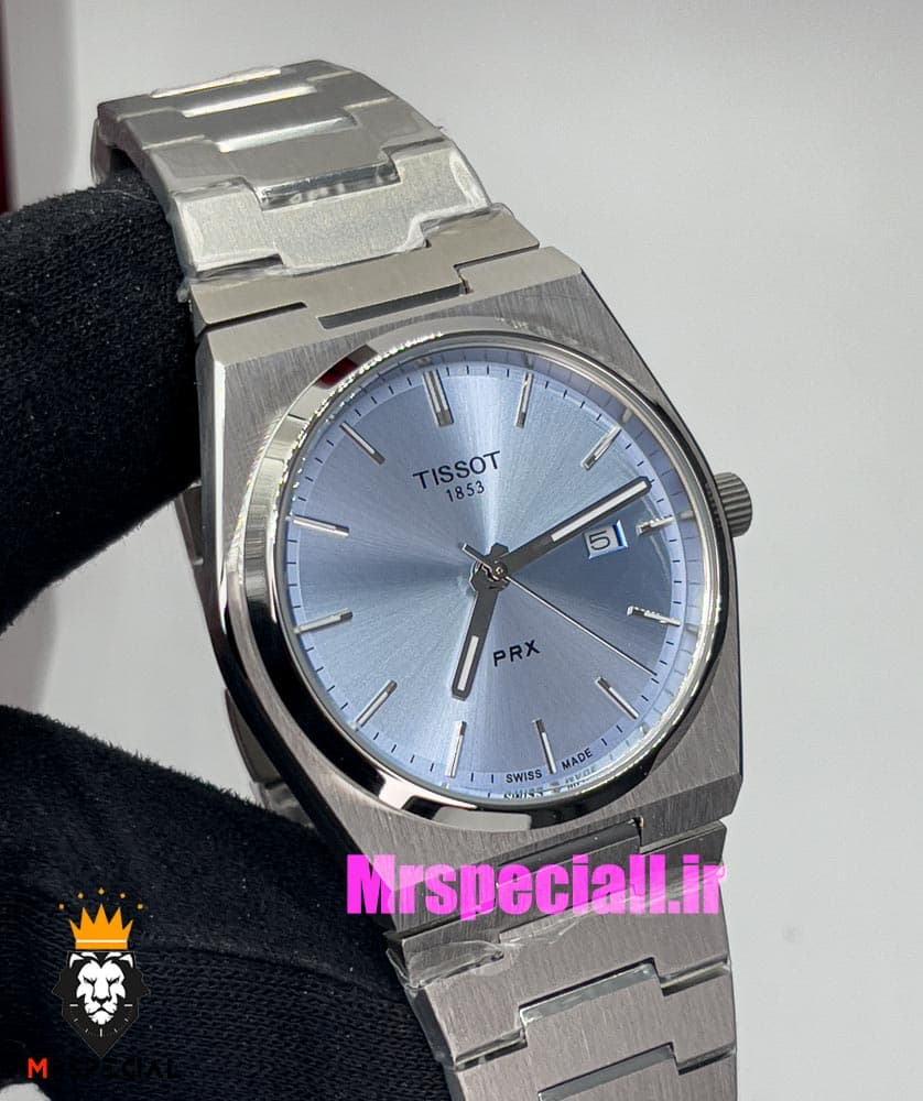 ساعت تیسوت مدل پی ار ایکس مردانه کوارتز استیل صفحه ابی 020796 TISSOT PRX — تصویر ۷