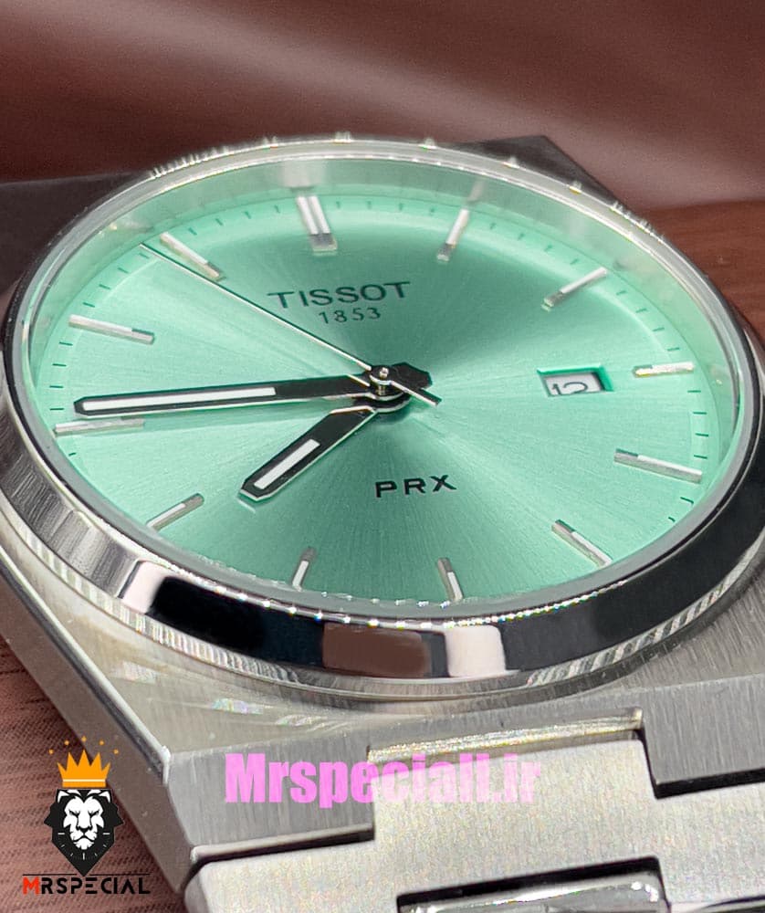 ساعت تیسوت مدل پی ار ایکس مردانه کوارتز استیل صفحه تیفانی 020794 TISSOT PRX — تصویر ۶