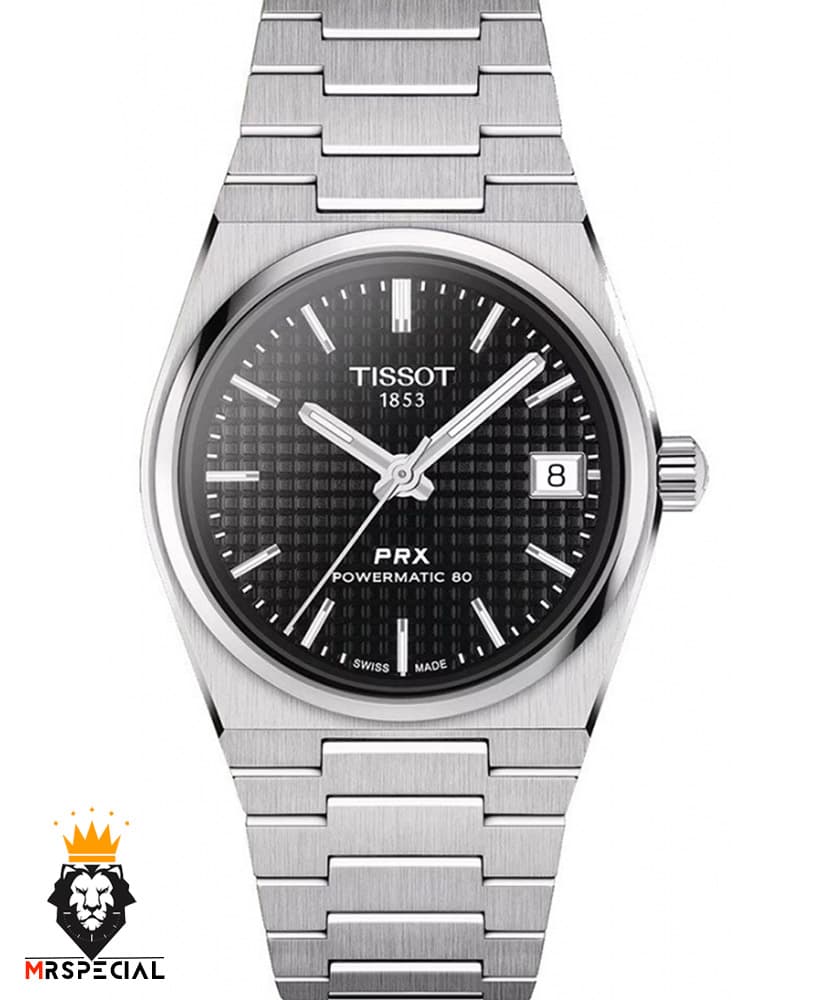 ساعت تیسوت مدل پی ار ایکس مردانه کوارتز استیل صفحه مشکی 020793 TISSOT PRX