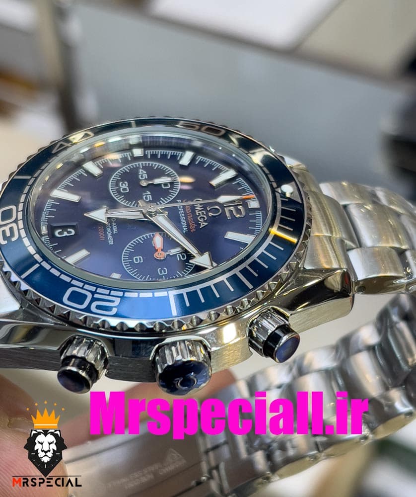 ساعت امگا سیمستر کرنوگراف استیل صفحه ابی OMEGA Seamaster 020789 — تصویر ۶