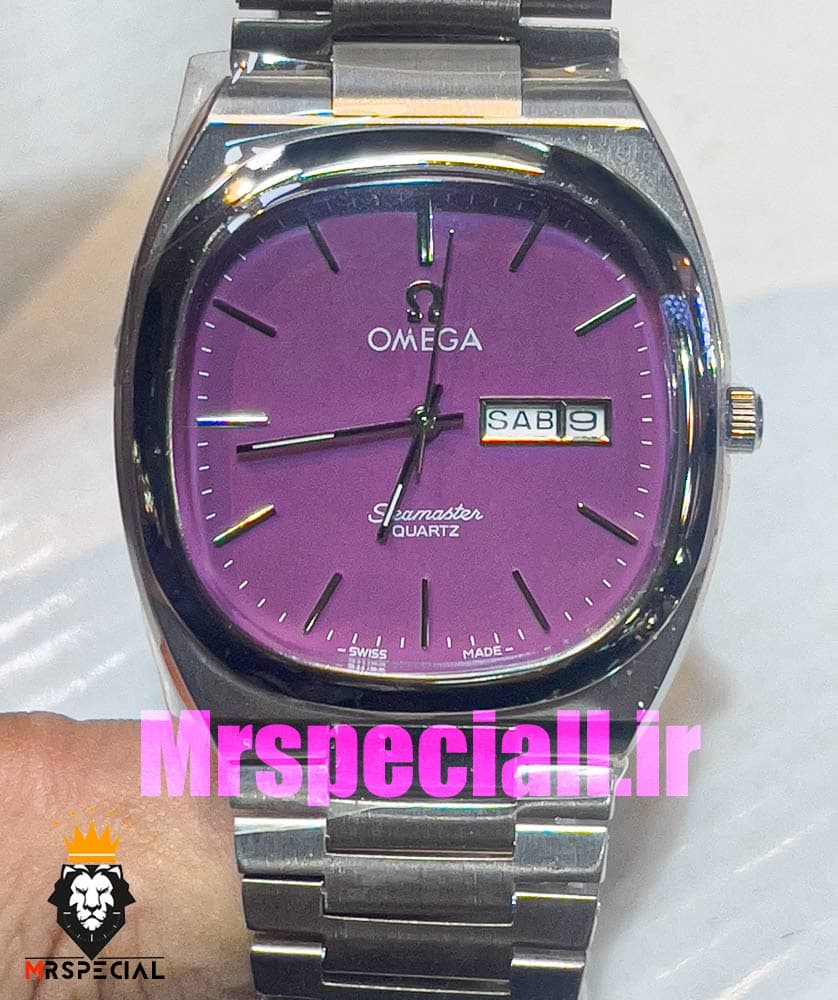 ساعت امگا سیمستر کوارتز استیل صفحه بنفشOMEGA SEAMASTER 020777 — تصویر ۱۱