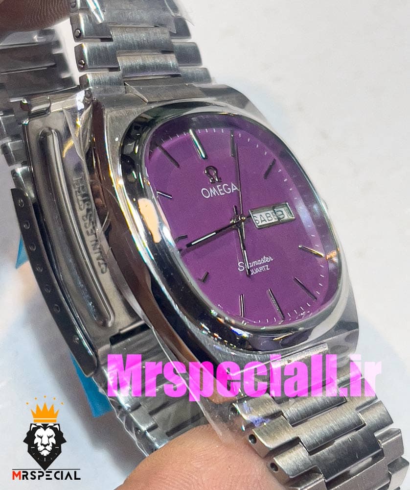 ساعت امگا سیمستر کوارتز استیل صفحه بنفشOMEGA SEAMASTER 020777 — تصویر ۱۲