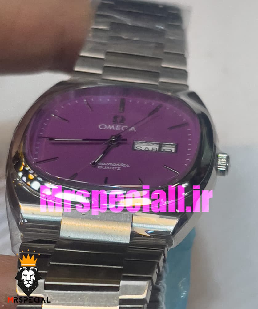 ساعت امگا سیمستر کوارتز استیل صفحه بنفشOMEGA SEAMASTER 020777 — تصویر ۵