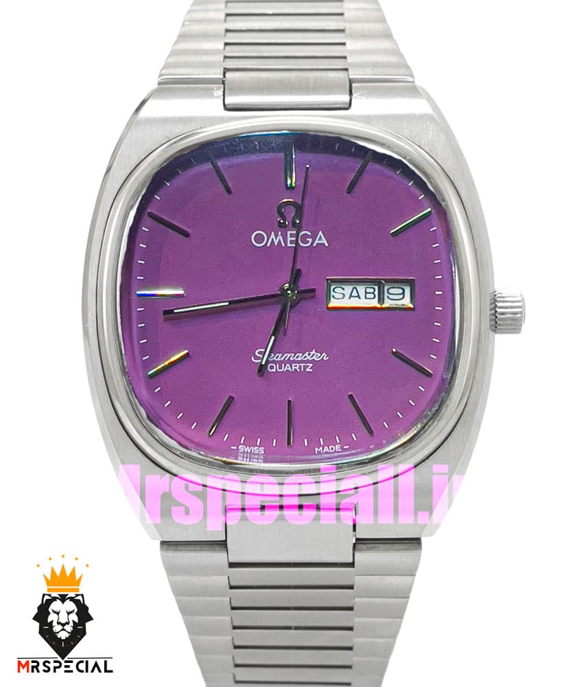 ساعت امگا سیمستر کوارتز استیل صفحه بنفشOMEGA SEAMASTER 020777