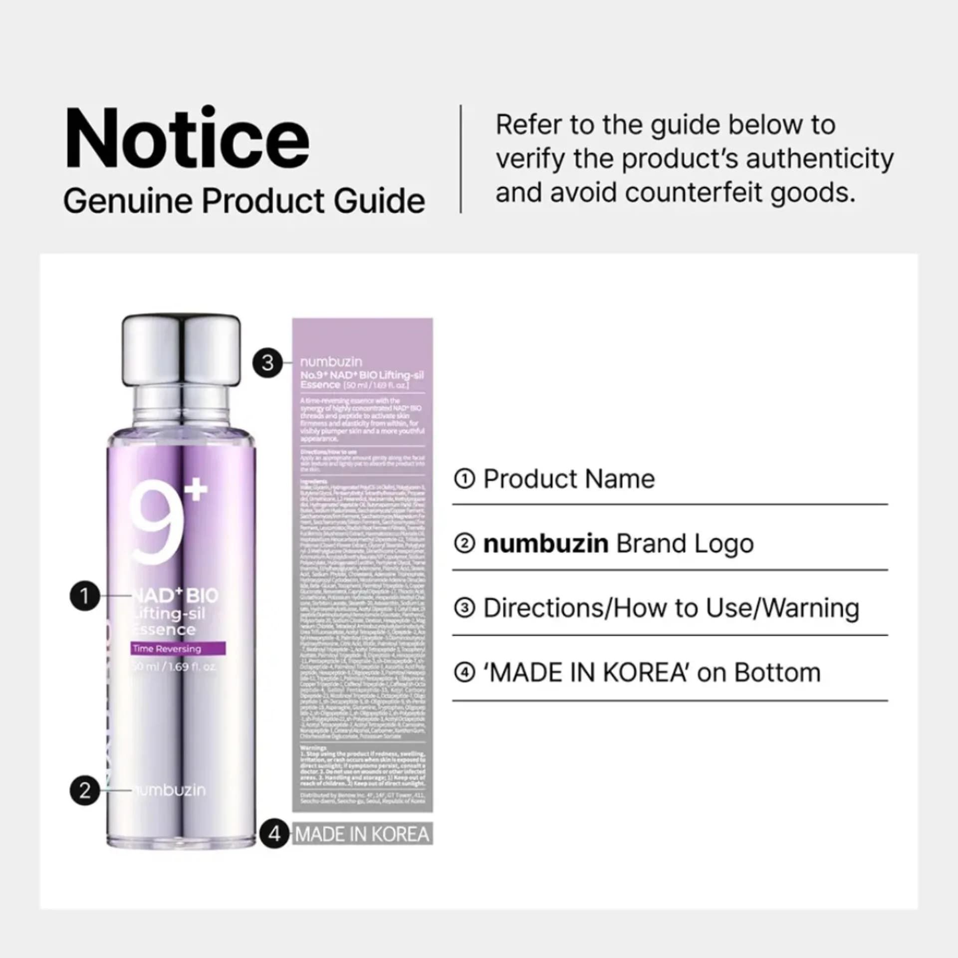 اسنس بایو لیفتینگ شماره 9 نامبوزین اصل | Numbuzin No.9 NAD Bio Lifting Essence — تصویر ۷